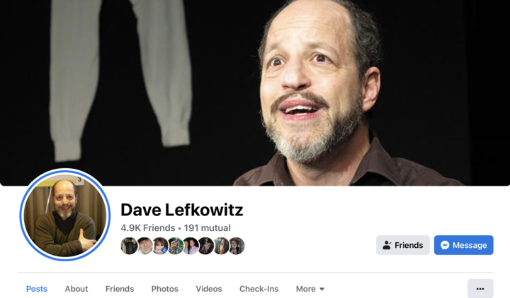 Dave Lefkowitz is one funny guy - Ill be on his FB page at 11 though behind the scenes starting at 10 -- lots of wonderful guests